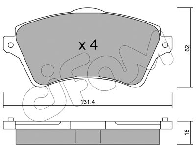 Bremsbelagsatz, Scheibenbremse Vorderachse Cifam 822-349-0 von Cifam