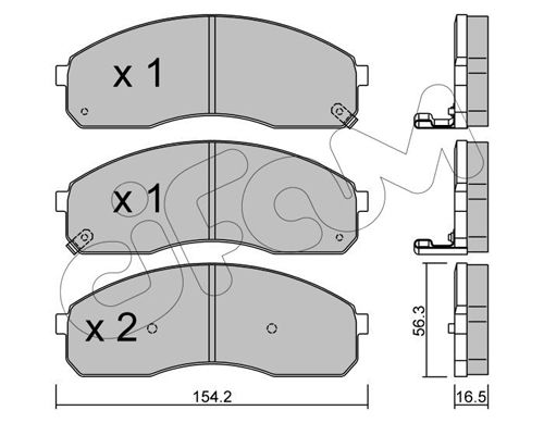 Bremsbelagsatz, Scheibenbremse Vorderachse Cifam 822-374-0 von Cifam