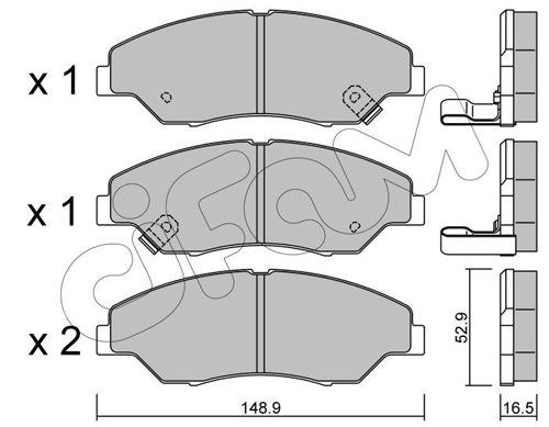 Bremsbelagsatz, Scheibenbremse Vorderachse Cifam 822-376-0 von Cifam