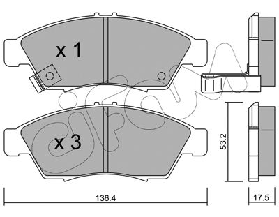 Bremsbelagsatz, Scheibenbremse Vorderachse Cifam 822-437-0 von Cifam