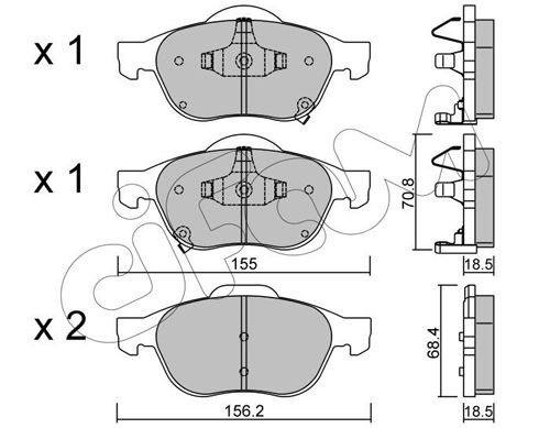 Bremsbelagsatz, Scheibenbremse Vorderachse Cifam 822-448-0 von Cifam