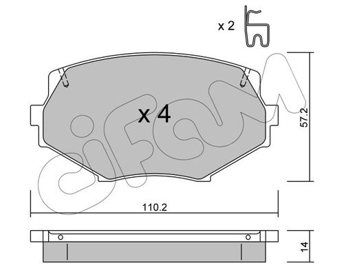 Bremsbelagsatz, Scheibenbremse Vorderachse Cifam 822-472-0 von Cifam