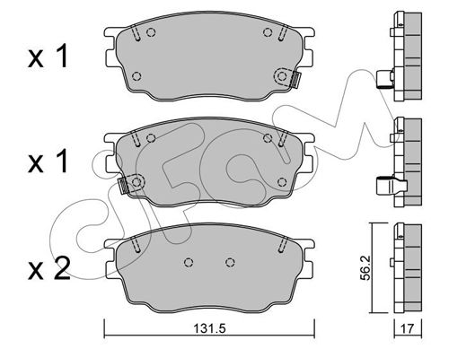 Bremsbelagsatz, Scheibenbremse Vorderachse Cifam 822-475-0 von Cifam