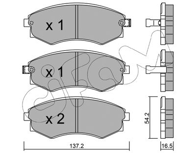 Bremsbelagsatz, Scheibenbremse Vorderachse Cifam 822-518-0 von Cifam