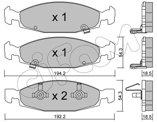 Bremsbelagsatz, Scheibenbremse Vorderachse Cifam 822-525-0 von Cifam