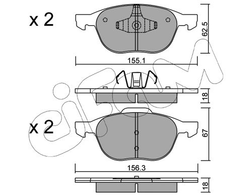 Bremsbelagsatz, Scheibenbremse Vorderachse Cifam 822-534-0 von Cifam