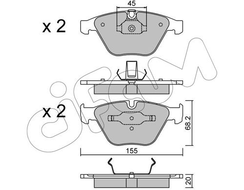 Bremsbelagsatz, Scheibenbremse Vorderachse Cifam 822-558-4 von Cifam