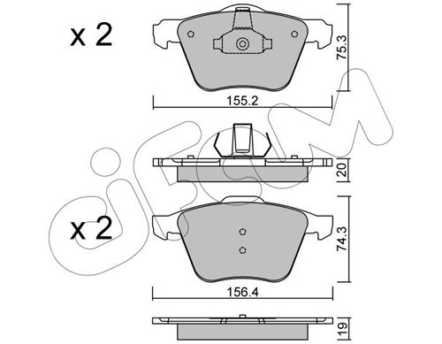 Bremsbelagsatz, Scheibenbremse Vorderachse Cifam 822-599-1 von Cifam