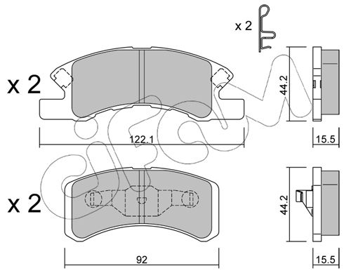 Bremsbelagsatz, Scheibenbremse Vorderachse Cifam 822-605-0 von Cifam