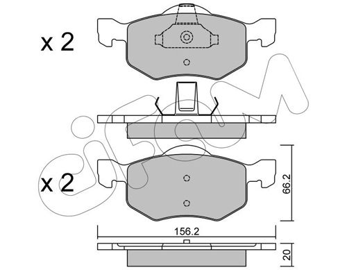 Bremsbelagsatz, Scheibenbremse Vorderachse Cifam 822-609-0 von Cifam