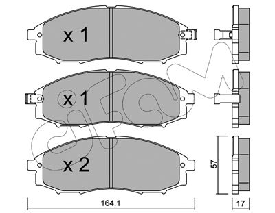 Bremsbelagsatz, Scheibenbremse Vorderachse Cifam 822-611-0 von Cifam