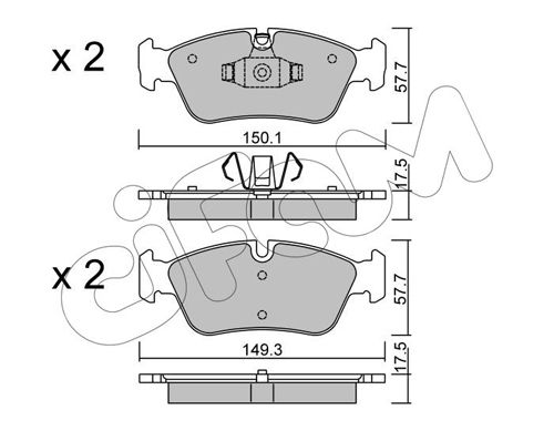 Bremsbelagsatz, Scheibenbremse Vorderachse Cifam 822-640-0 von Cifam