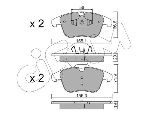 Bremsbelagsatz, Scheibenbremse Vorderachse Cifam 822-675-0 von Cifam