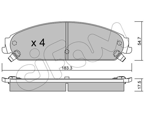 Bremsbelagsatz, Scheibenbremse Vorderachse Cifam 822-717-0 von Cifam