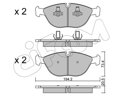 Bremsbelagsatz, Scheibenbremse Vorderachse Cifam 822-828-0 von Cifam