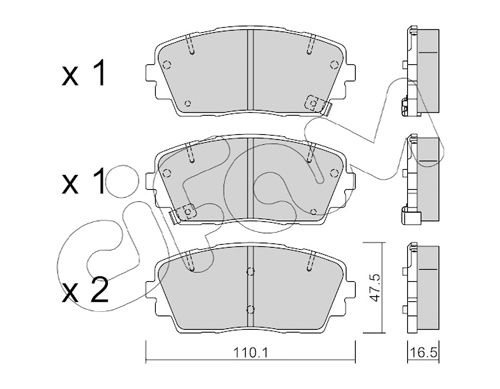 Bremsbelagsatz, Scheibenbremse Vorderachse Cifam 822-941-0 von Cifam