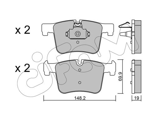 Bremsbelagsatz, Scheibenbremse Vorderachse Cifam 822-961-0 von Cifam