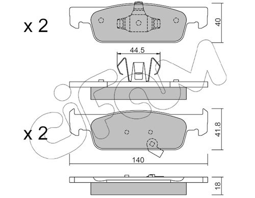 Bremsbelagsatz, Scheibenbremse Vorderachse Cifam 822-975-2 von Cifam