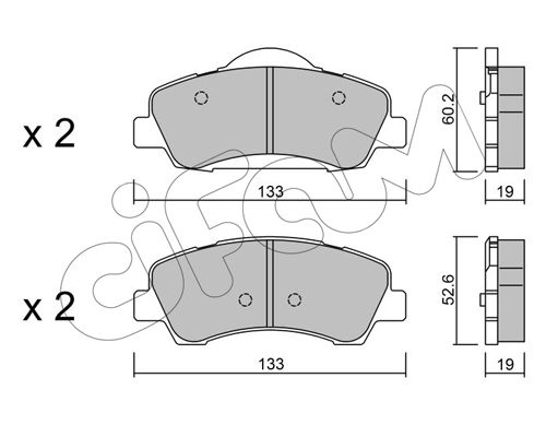 Bremsbelagsatz, Scheibenbremse Vorderachse Cifam 822-982-0 von Cifam