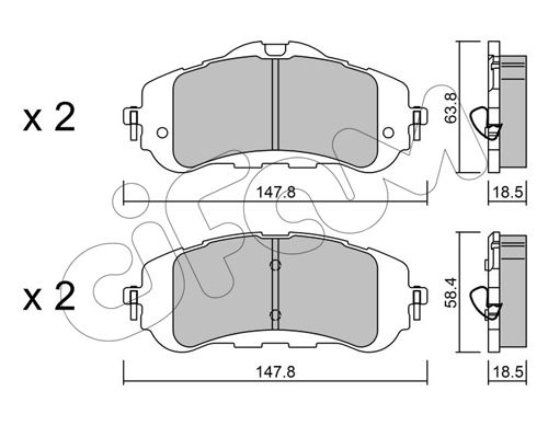 Bremsbelagsatz, Scheibenbremse Vorderachse Cifam 822-983-0 von Cifam