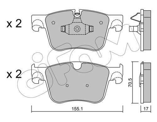 Bremsbelagsatz, Scheibenbremse Vorderachse Cifam 822-985-0 von Cifam