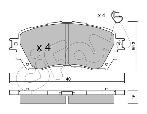 Bremsbelagsatz, Scheibenbremse Vorderachse Cifam 822-994-0 von Cifam