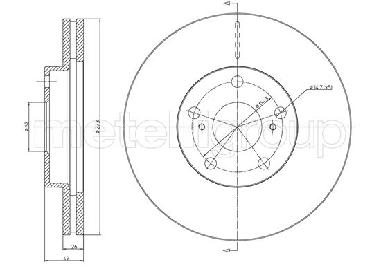 Bremsscheibe Vorderachse Cifam 800-979C von Cifam