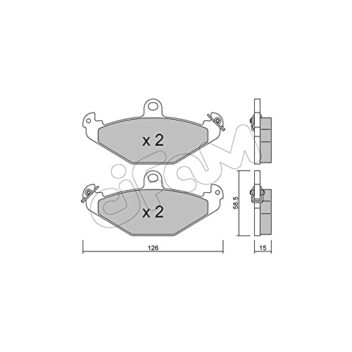 Bremsbelagsatz, Scheibenbremse Cifam Kompatibel mit Renault Laguna I + Grandtour + Safrane I + I + Espace III Chrysler Viper 92-99 822-165-0 von Autoteile Gocht