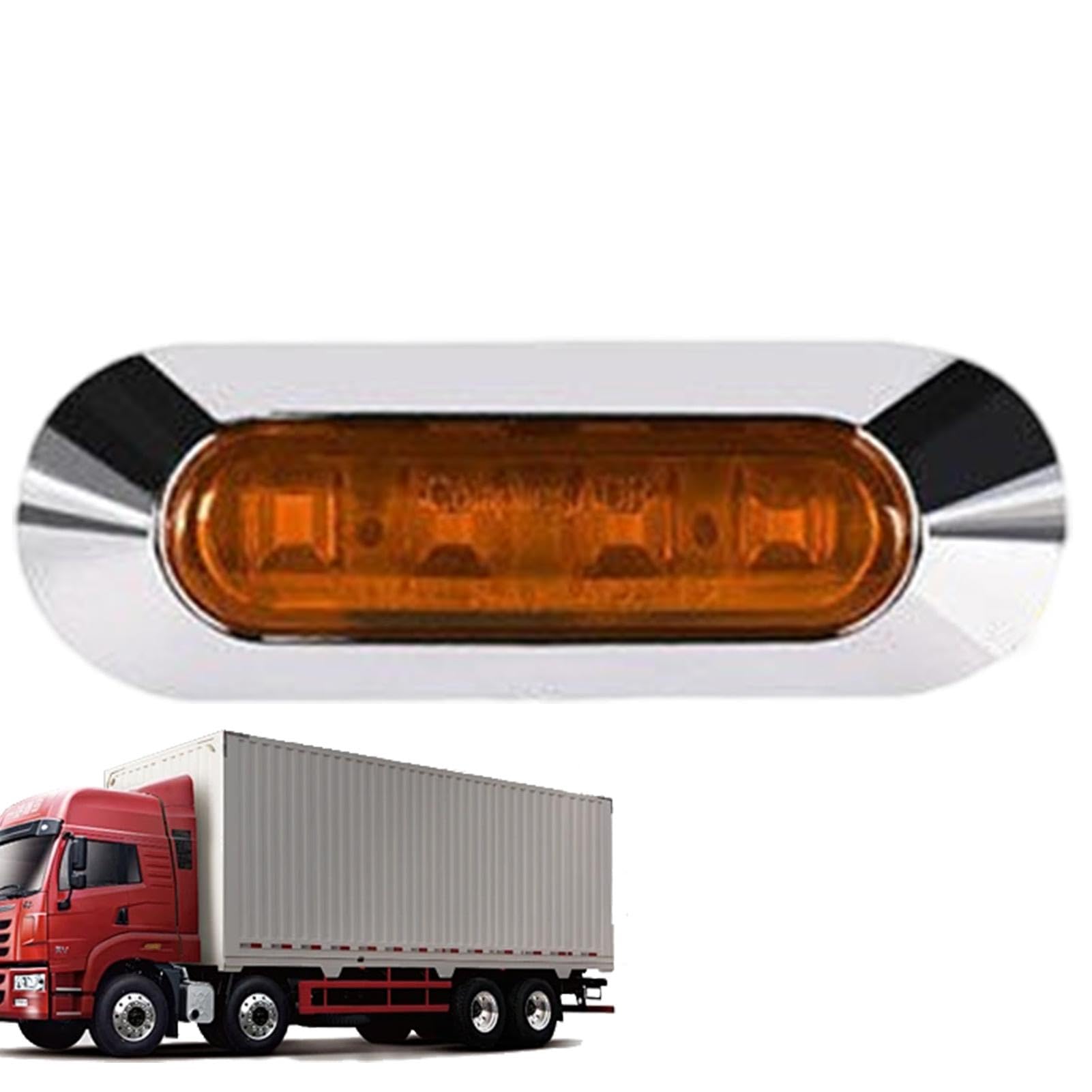 Cileznw LKW-Seitenmarkierungsleuchte – 4 LED-Seitenmarkierungs- und Blinkerleuchten – IP67 wasserdichte LED-Seitenmarkierungsleuchte, 12/24 V Blinker, LED-Anhängerleuchten, verbessertes von Cileznw