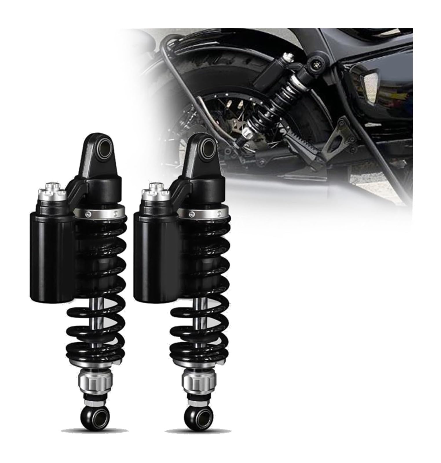 Federungsdämpfer Für H&Arley Motorrad-Lochabstände Von 300 320 330 350 360 Mm Ist Der Hintere Stoßdämpfer Für DREI Einstellmethoden Geeignet(Black 330mm) von Ciloc