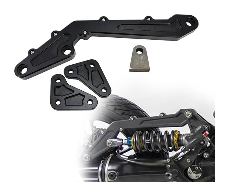 Federungsdämpfer Für K75 K100 K1100 310-340mm Schwarz Hinten Stoßdämpfer Motorrad Pro-link Kit Cafe Racer Hilfsrahmen Aufhängung Einstellen Dämpfung(Pro-link Kit) von Ciloc