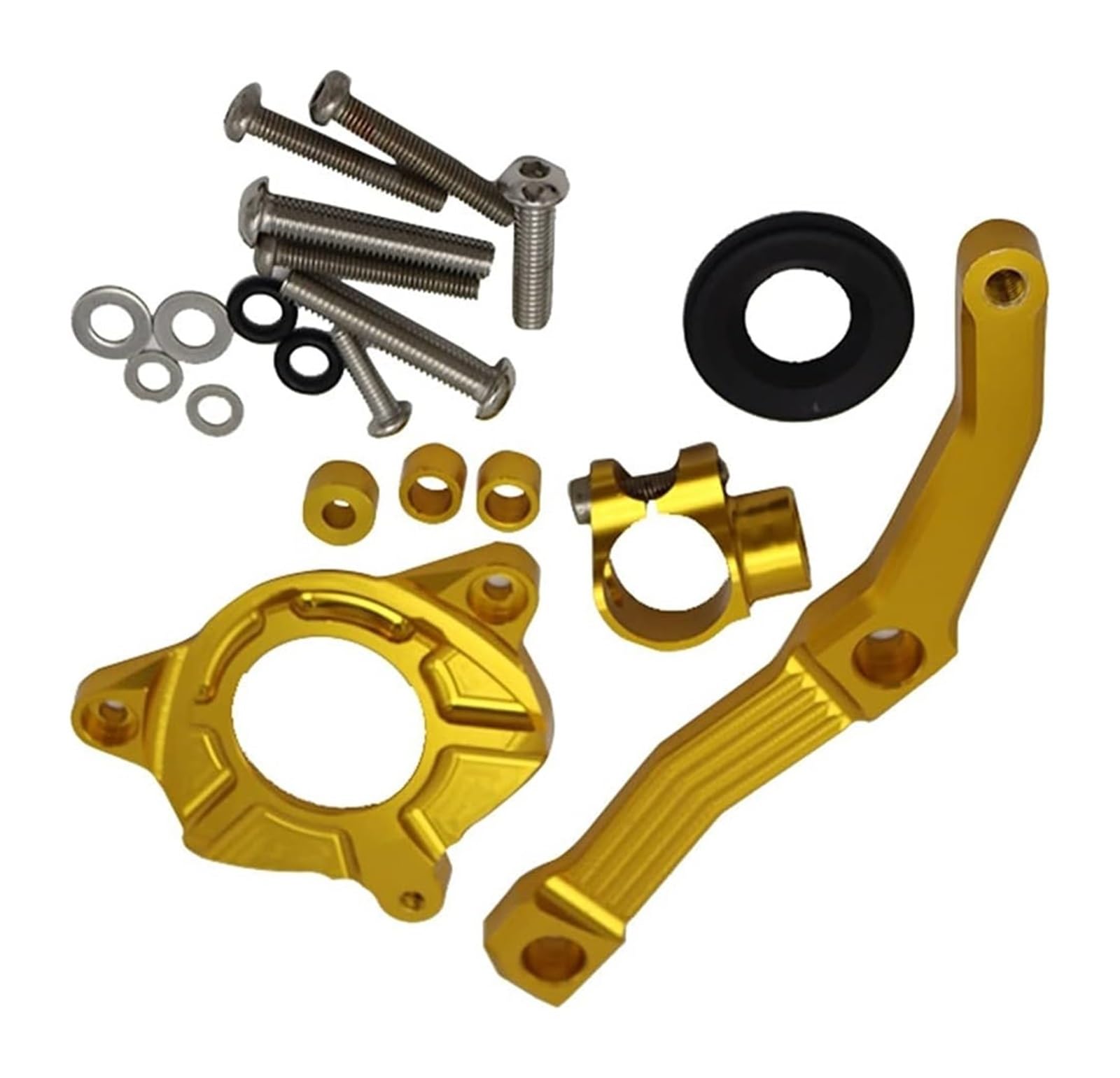 Federungsdämpfer Für Kawa&saki Z1000 Z 1000 2014-2017 Motorrad Zubehör CNC Einstellbare Lenkung Stoßdämpfer Stabilisator Und Halterung(Z1000-gold) von Ciloc