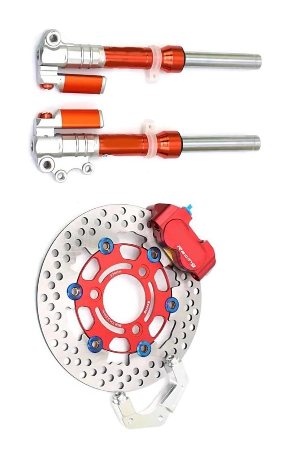 Federungsdämpfer Für Y&amaha RSZ Jog Scooter BWS Elektroroller 360MM 27 Core Motorrad Vordergabel Stoßdämpfer(220 Red Kit) von Ciloc