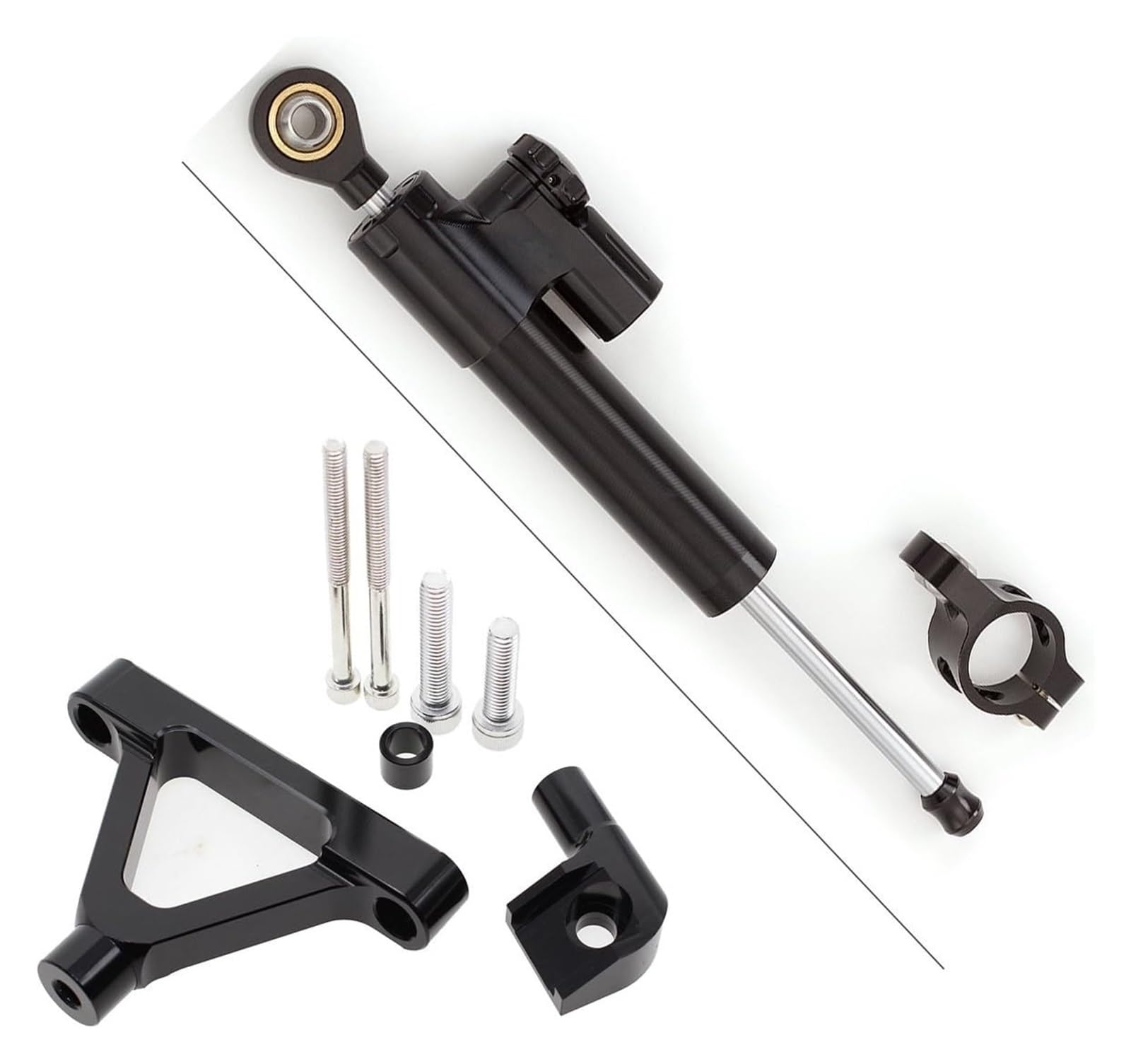 Für Ninja ZX-6 R ZX6R ZX 6R 2007-2008 Für ZX10R ZX 10 R 2004-2005 CNC Motorrad Lenkung Dämpfer Stabilisator Puffer Control Bar Motorrad Lenkungsdämpfer(Full Black) von Ciloc