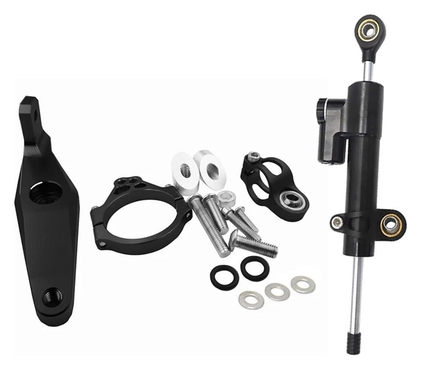 Für Y&amaha Für MT-09 Für MT 09 Für MT-09 2021 2022 Motorradstabilisator-Lenkungsdämpfer-Montagehalterungssatz Motorrad Lenkungsdämpfer(Schwarz,Set) von Ciloc