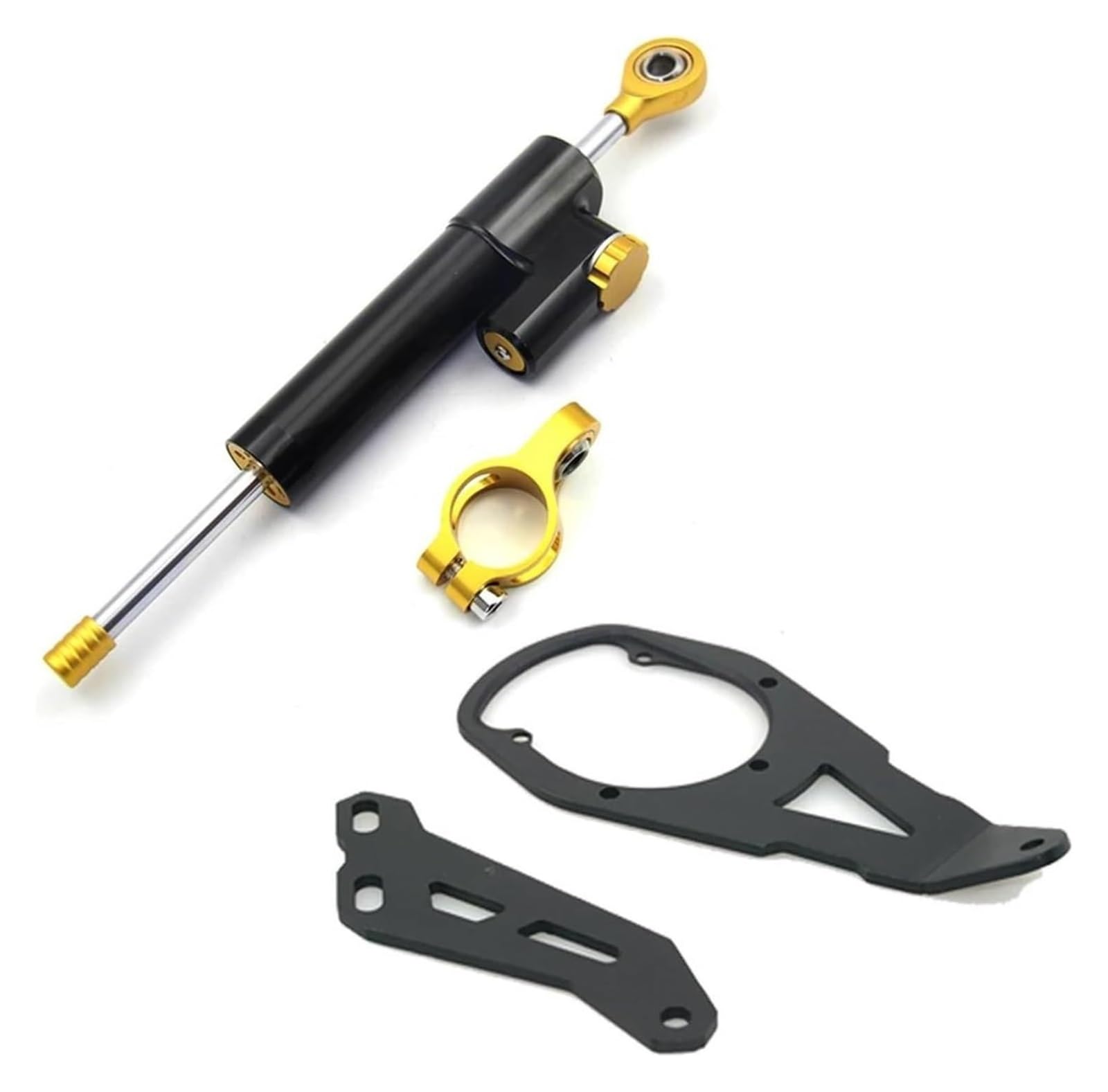 Für Y&amaha Für MT-09 Für MT09 2021-2023 Stabilisatordämpfer Motorradstabilisator Lenkungsdämpfer Montagehalterung Stützsatz Motorrad Lenkungsdämpfer(Black-golden Set) von Ciloc