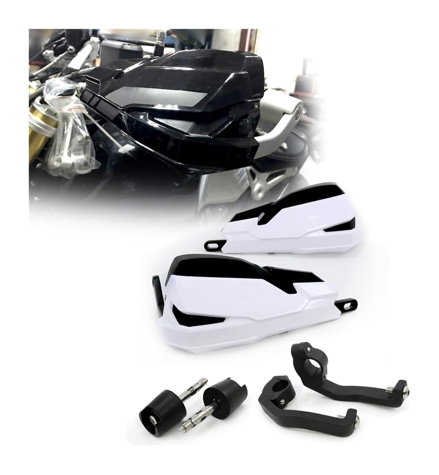 Motorrad Lenker Handschutz Für B&MW Für R NINET Für Racer 2017 2018 2019 Motorrad Wind Schild Griff Hand Guards Motocross Handprotektoren(Weiß) von Ciloc