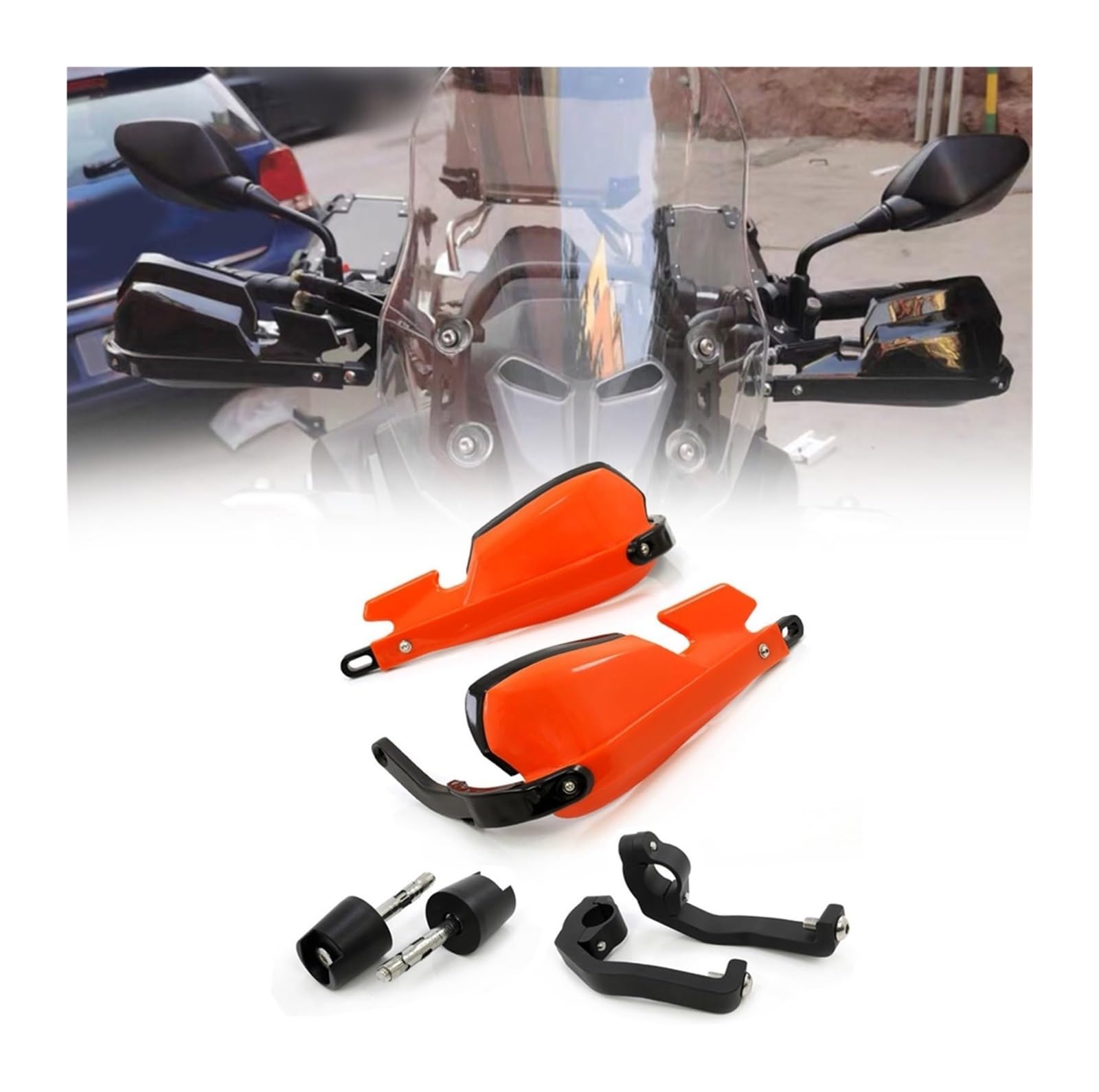 Motorrad Lenker Handschutz Für B&MW Für R Nine T Für R NINET Für Pure 2017-2019 Motorrad Handschutz Hand Lenker Griff Bar Schutz Schützen(Orange) von Ciloc