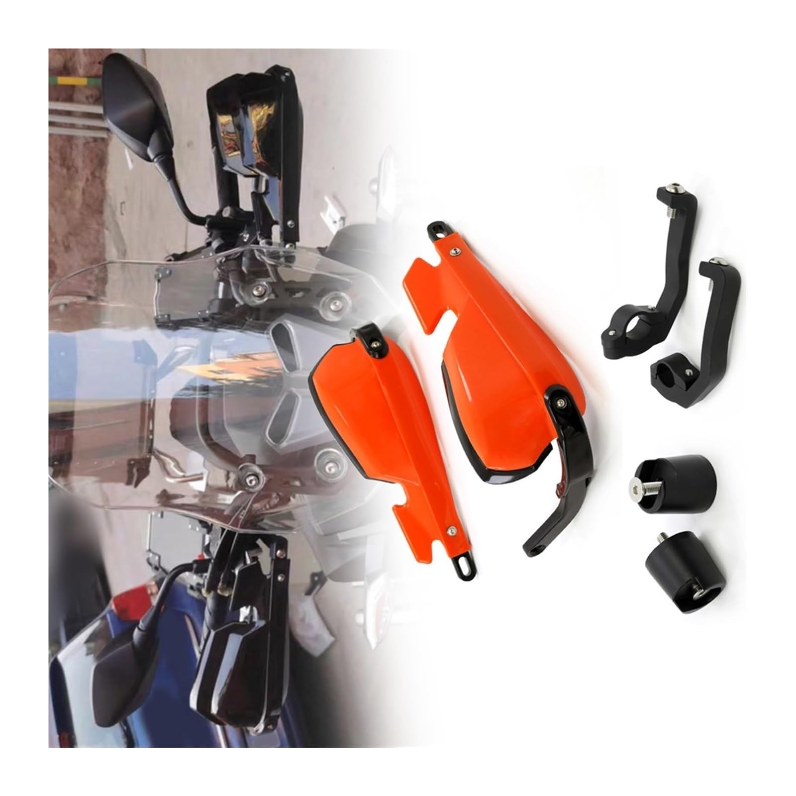 Motorrad Lenker Handschutz Für CB500X CB500F 2019-2022 Handschützer Bremse Handschutz Shell Schutz Wind Schild Deflektor Abdeckung(Orange) von Ciloc