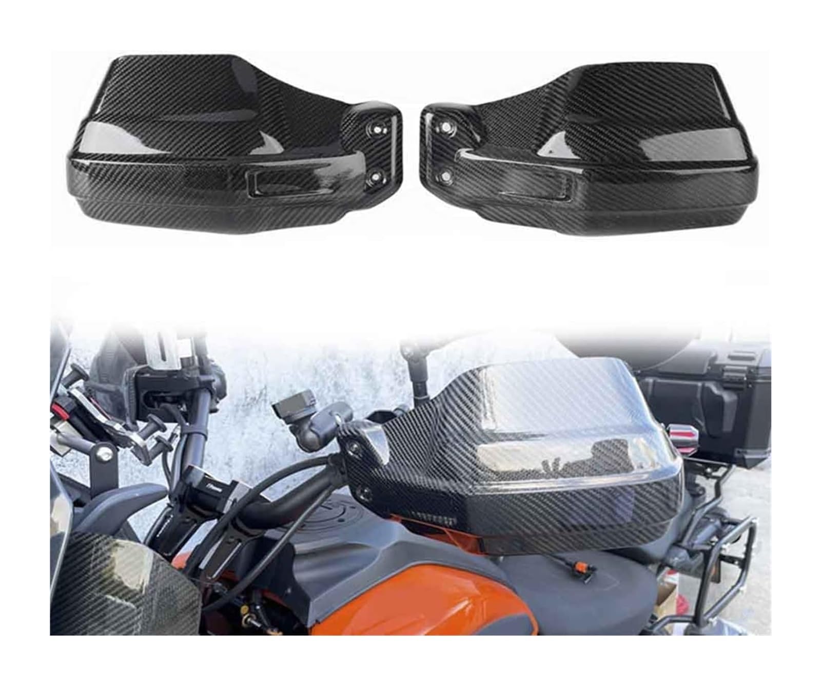 Motorrad Lenker Handschutz Für H&Arley '21-Later Für Pan America 1250 RA1250 2021-2023 Handschutz Schutz Griff Motorrad Lenker Carbon Faser Hand Guards von Ciloc