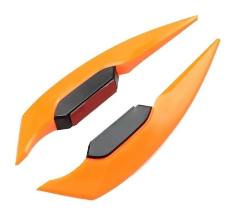 Seitenluftkanal-Abdeckung 2 Stücke Motorrad Winglet Aerodynamische Spoiler Flügel Seitenspoiler Dekoration Motorrad Spoiler Flügel(Orange) von Ciloc