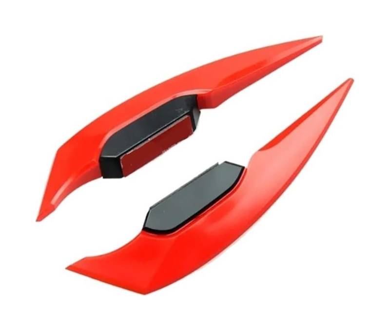 Seitenluftkanal-Abdeckung 2 Stücke Motorrad Winglet Aerodynamische Spoiler Flügel Seitenspoiler Dekoration Motorrad Spoiler Flügel(rot) von Ciloc