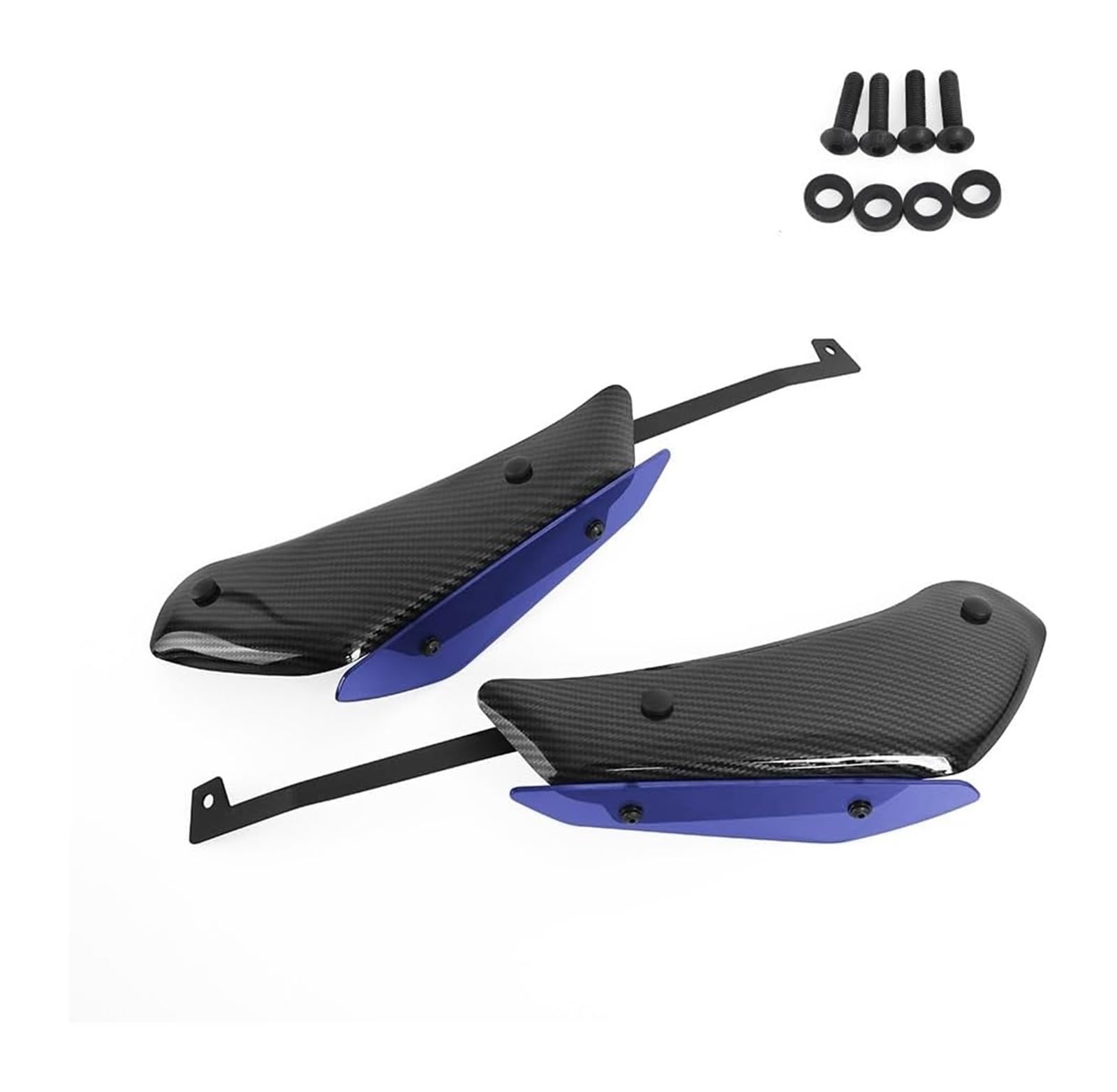 Seitenluftkanal-Abdeckung Für A&prilia Für RSV4 RF RR 2015-2020 Motorrad Side Down Force Spoiler Front Winglet Downforce Verkleidung Aerodynamische Feste Flügel(Carbon Look-Blue) von Ciloc