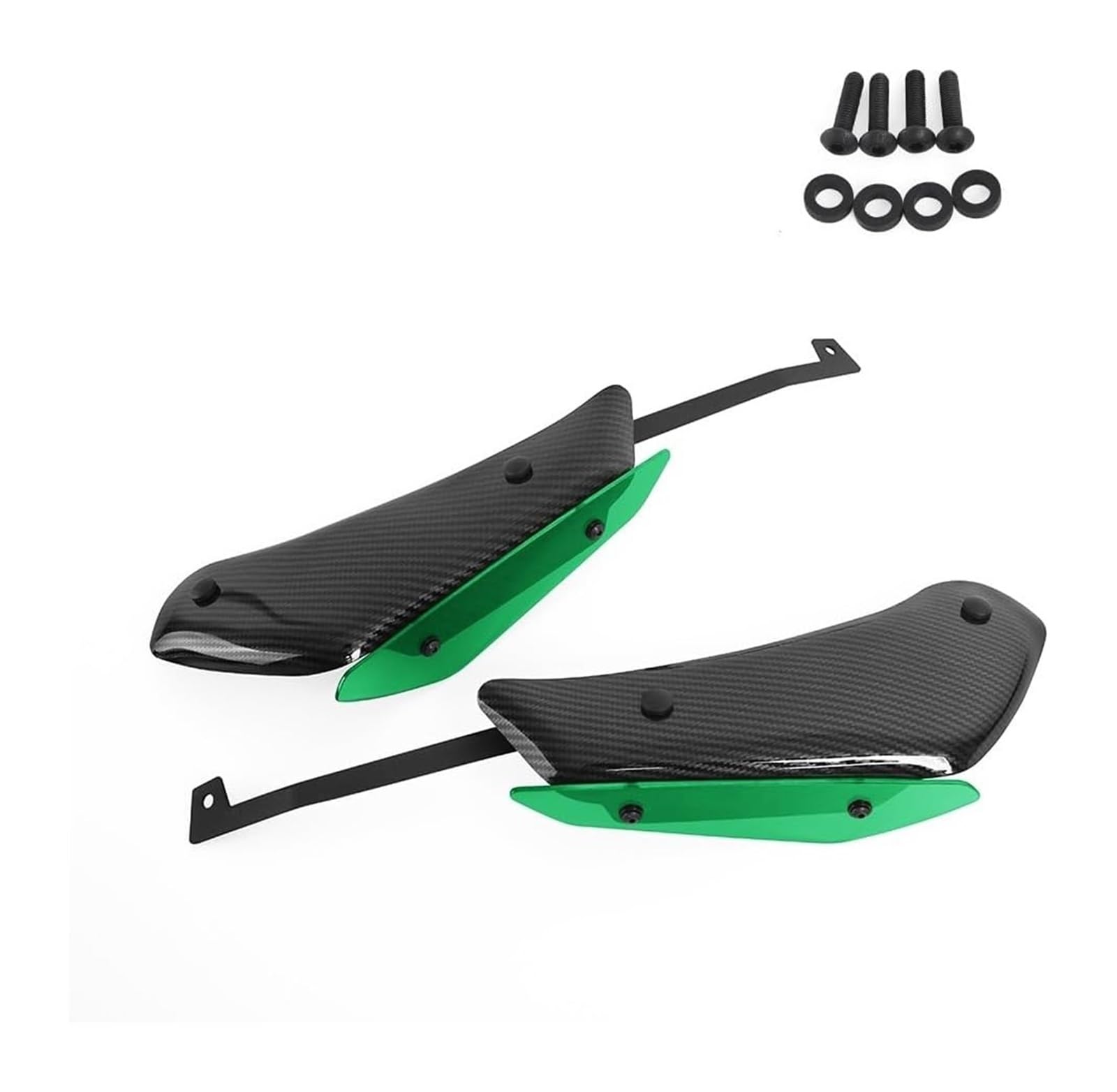 Seitenluftkanal-Abdeckung Für A&prilia Für RSV4 RF RR 2015-2020 Motorrad Side Down Force Spoiler Front Winglet Downforce Verkleidung Aerodynamische Feste Flügel(Carbon Look-Green) von Ciloc