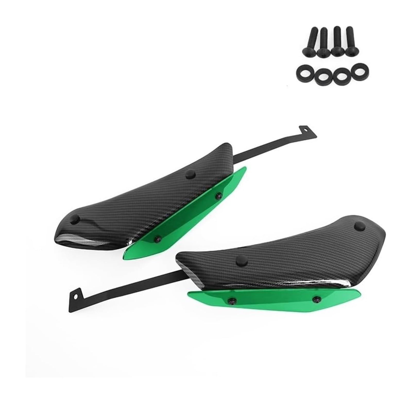 Seitenluftkanal-Abdeckung Für A&prilia Für RSV4 RF RR 2015-2020 Motorrad Side Down Force Spoiler Front Winglet Downforce Verkleidung Aerodynamische Feste Flügel(Carbon Look-Green) von Ciloc