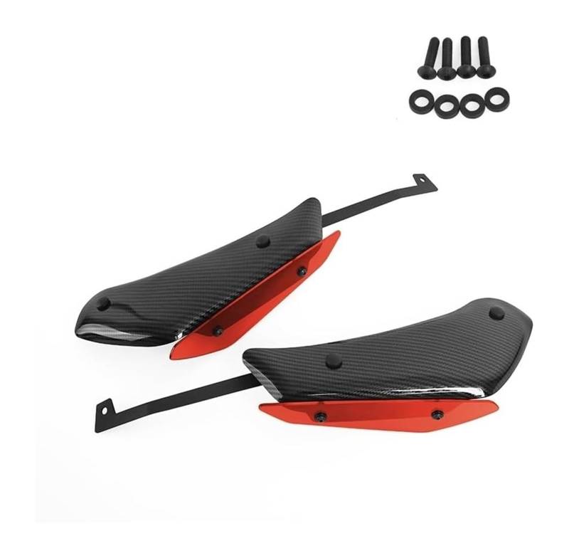 Seitenluftkanal-Abdeckung Für A&prilia Für RSV4 RF RR 2015-2020 Motorrad Side Down Force Spoiler Front Winglet Downforce Verkleidung Aerodynamische Feste Flügel(Carbon Look-red) von Ciloc