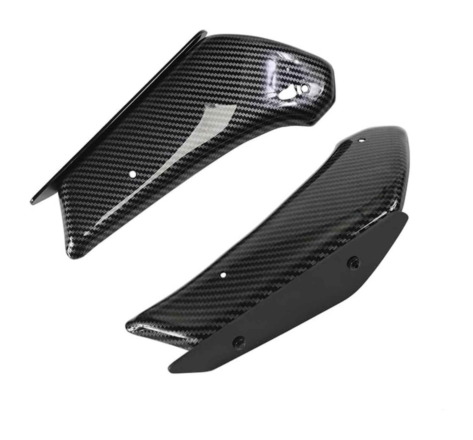 Seitenluftkanal-Abdeckung Für K&awasaki Für Ninja650 Für Ninja 650 2020-2024 Motorradverkleidungsteile Aerodynamischer Flügelsatz Fester Winglet-Verkleidungsflügel(Black 01) von Ciloc