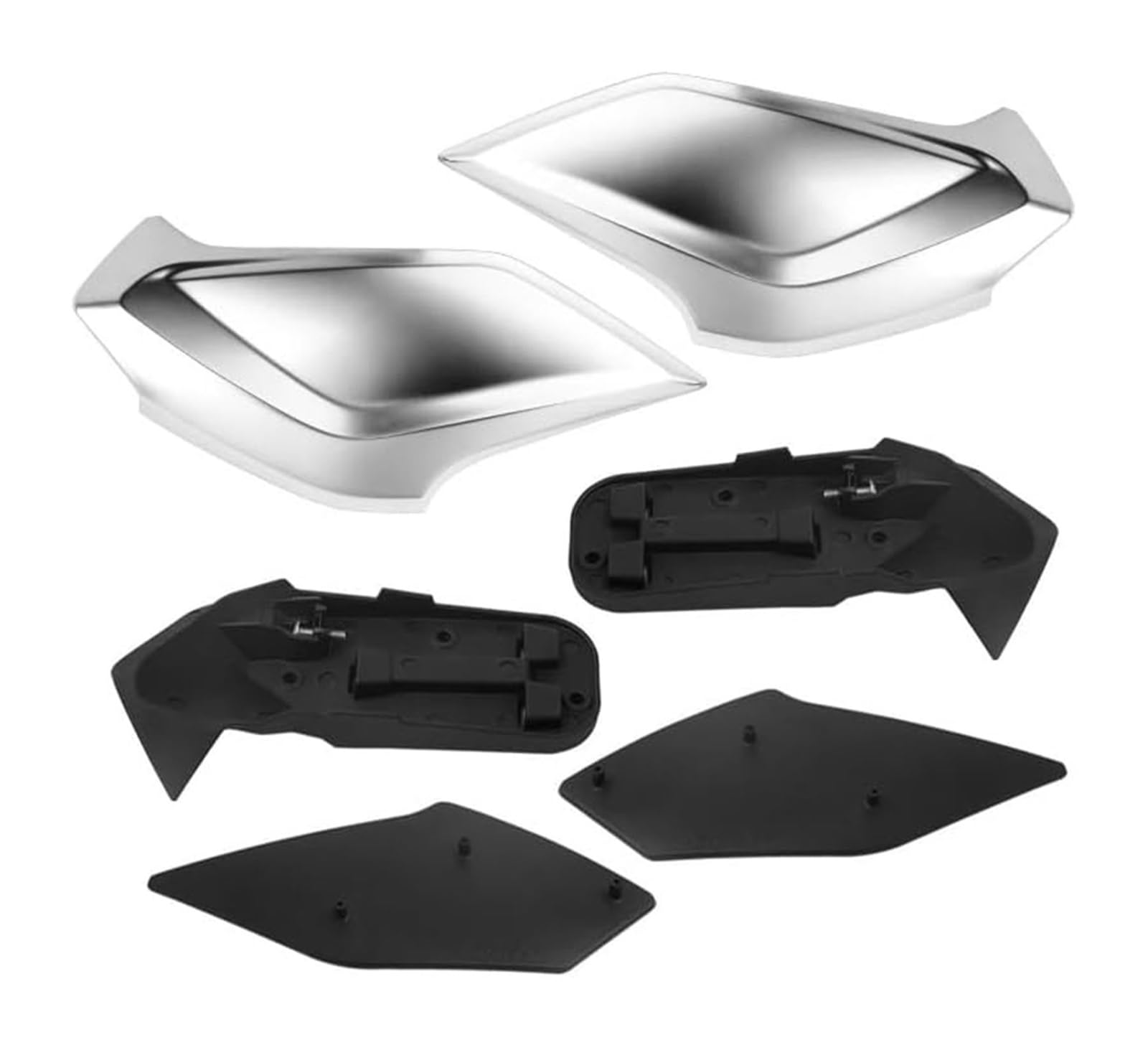 Seitenluftkanal-Abdeckung Für K1600GT K1600GTL K1600B GA 2011-2023 Motorrad Zubehör Front Verkleidung Seite Flügel Änderung Spoiler Winglet(Set 3 Pearl Chrome) von Ciloc