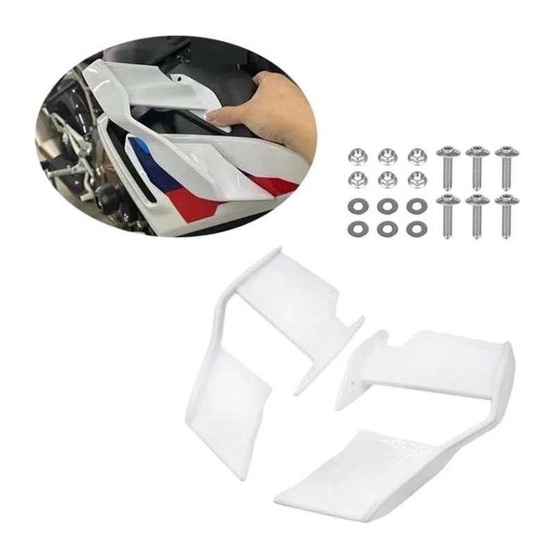 Seitenluftkanal-Abdeckung Für S1000R S1000r M1000R 2021-2023 Zubehör Motorräder Verkleidung Seite Winglet Aerodynamische Flügel Kit Spoiler(ABS Bright White) von Ciloc