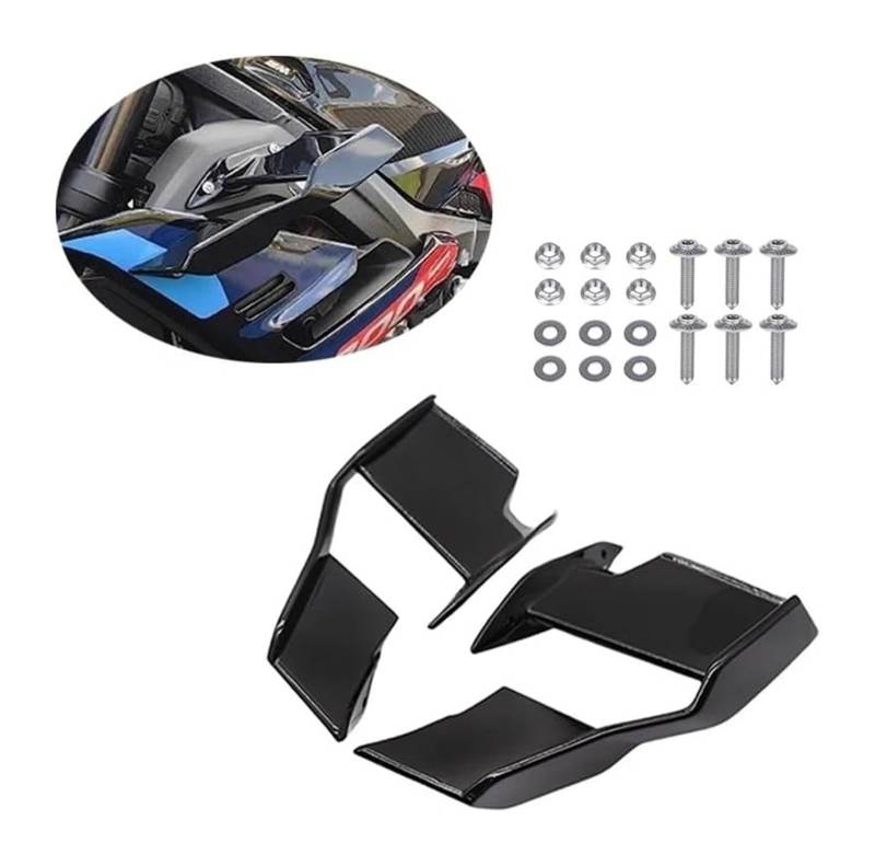 Seitenluftkanal-Abdeckung Für S1000R S1000r M1000R 2021-2023 Zubehör Motorräder Verkleidung Seite Winglet Aerodynamische Flügel Kit Spoiler(ABS Glossy Black) von Ciloc